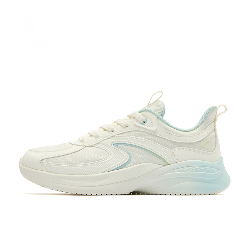QIAODAN Versatile Breathable And Resilient Low top Running Shoes Women's Beige Blue