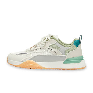 RUN MANNER Slip Resistant Abrasion Resistant Low top Chunky Sneakers Men's Beige