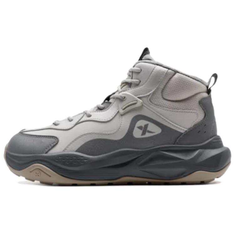 XTEP Red Cliffs 2.0 SE Fleece Lined Comfortable Fashion Slip Resistant Thermal High top Outdoor Shoes Men's Beige Gray