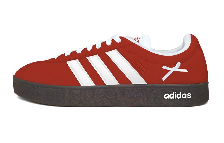 Adidas Adidas VL COURT 2.0 Steam Rose, Ice Coconut Rose Abrasion Resistant Low top Skateboard Shoes Unisex Red