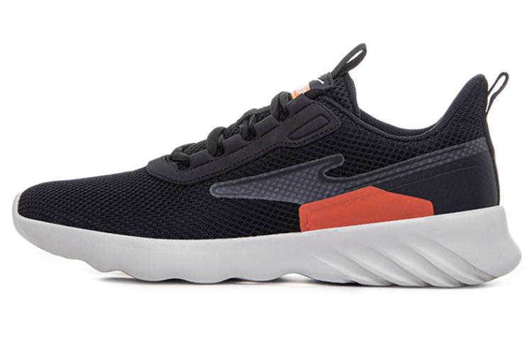 Erke Wear resistant, Non slip And Breathable Low top Running Shoes Men's Black Orange