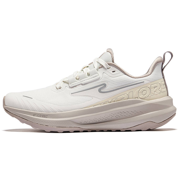 Erke Cushioning Slip Resistant Lightweight Low top Casual Running Shoes Women's White Gravel Color