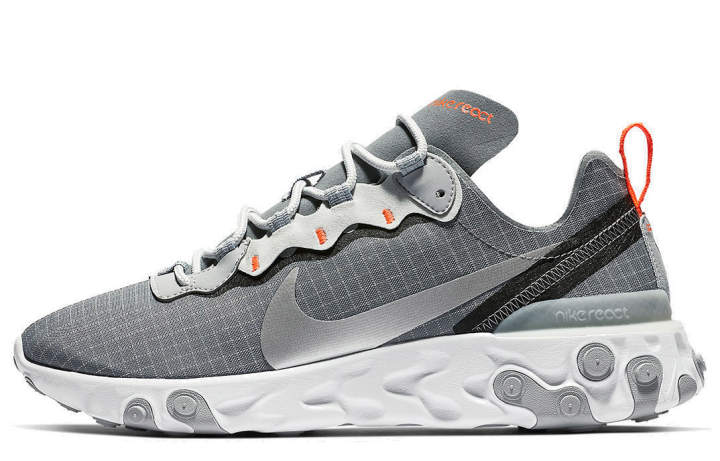 Nike Nike React Element 55 Cool Grey Hyper Crimson