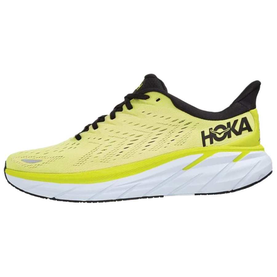 HOKA ONE ONE Clifton 8 Nylon Breathable Low top Running Shoes Men's Yellow Wide Fit
