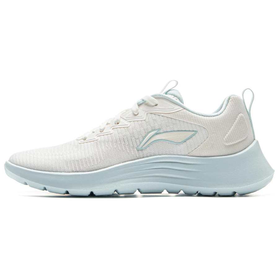 Li-Ning Li Ning Light Strings Cushioning Slip Resistant Abrasion Resistant Lightweight Low top Running Shoes Women's White Blue
