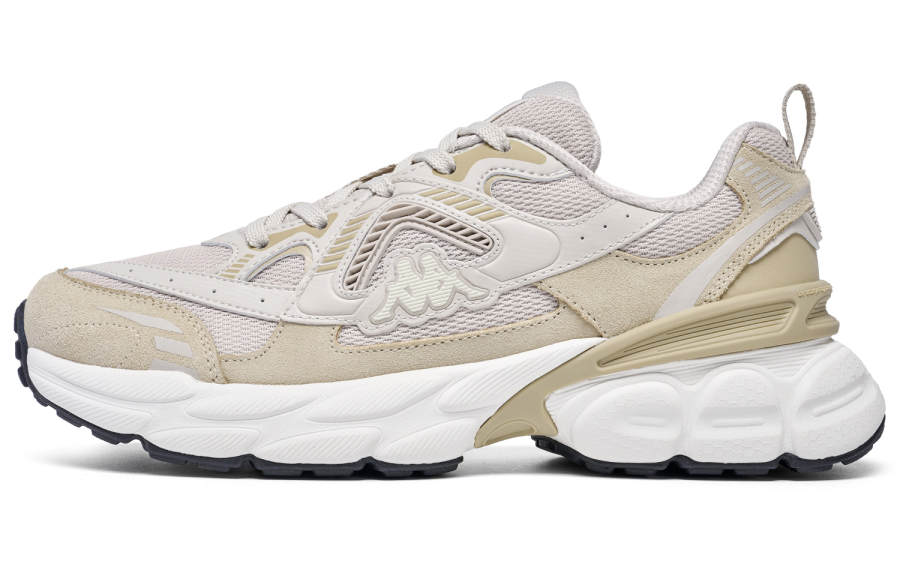 Kappa Textile, Synthetic Leather Low top Running Shoes Unisex Beige Brown Gray