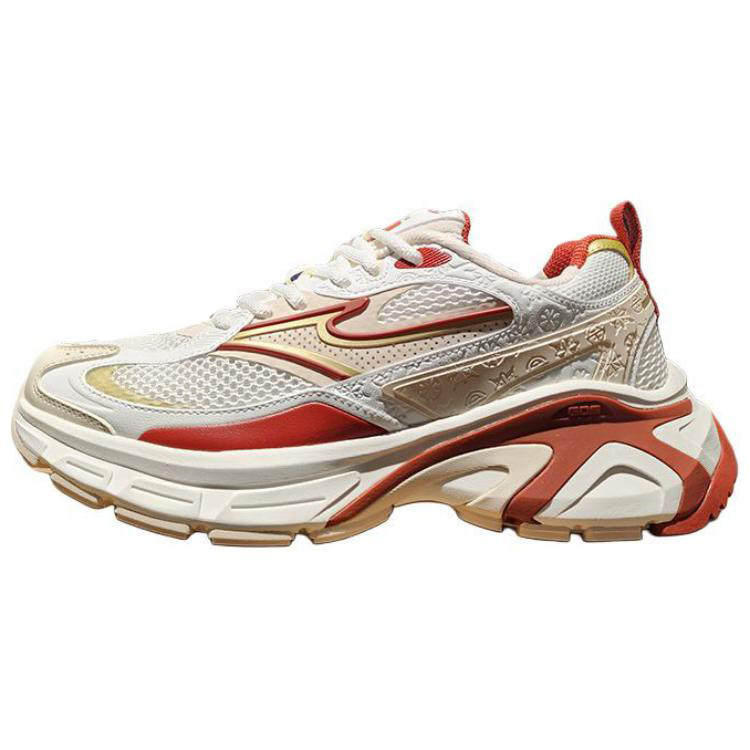 Erke Hong Feather 2 Slip Resistant, Abrasion Resistant, Height Increasing Low top Chunky Sneakers Men's White Red