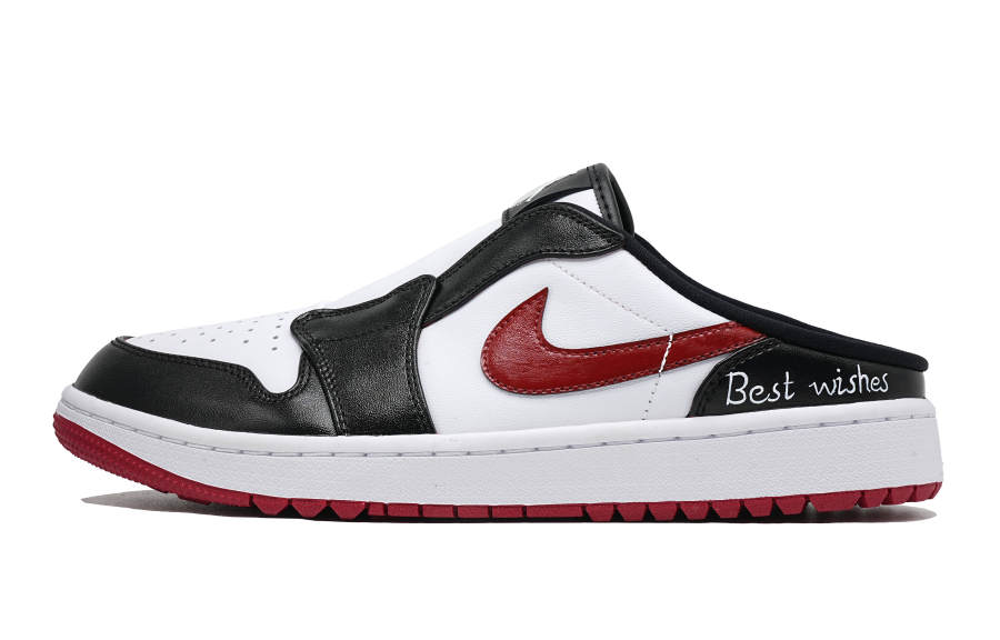 Jordan Jordan Air Jordan 1 Slip Resistant Abrasion Resistant Low top Golf Shoes Unisex White Black