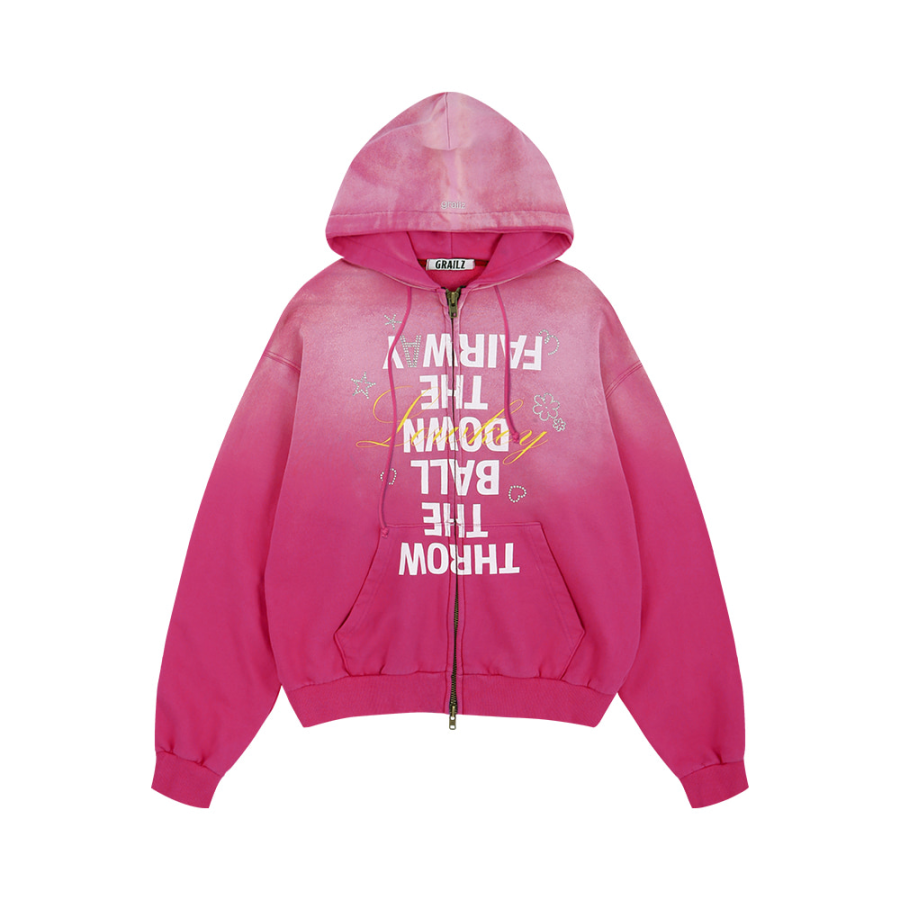 GRAILZ FW25 Over GRAPHIC VINTAGE ZIP HOODIE Sweatshirt Unisex