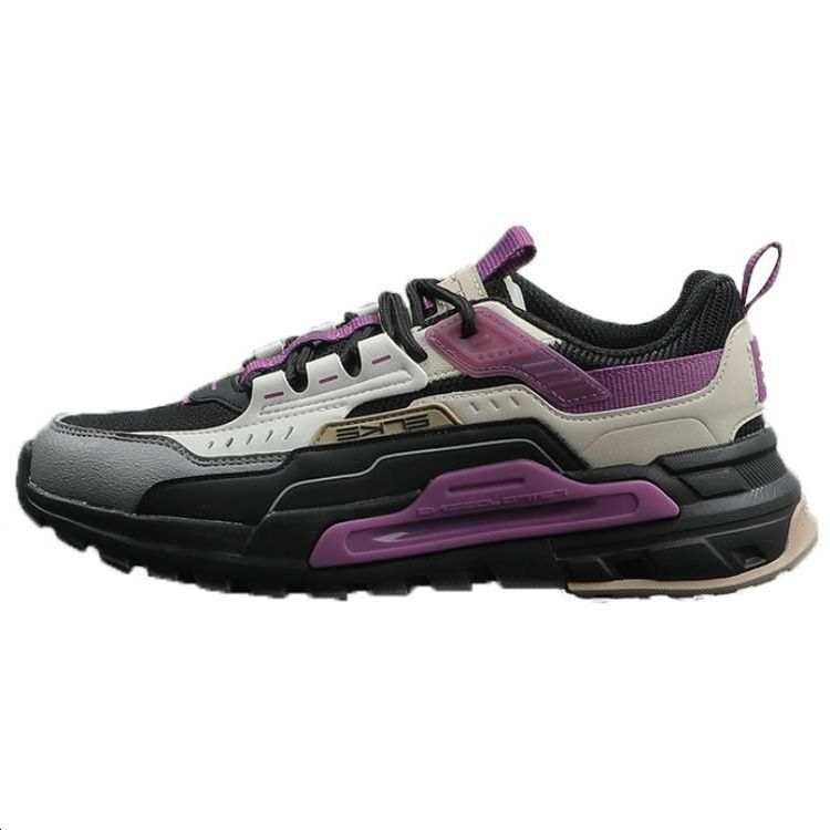 Erke Cushioning Slip Resistant Low top Casual Running Shoes Women's Black Purple