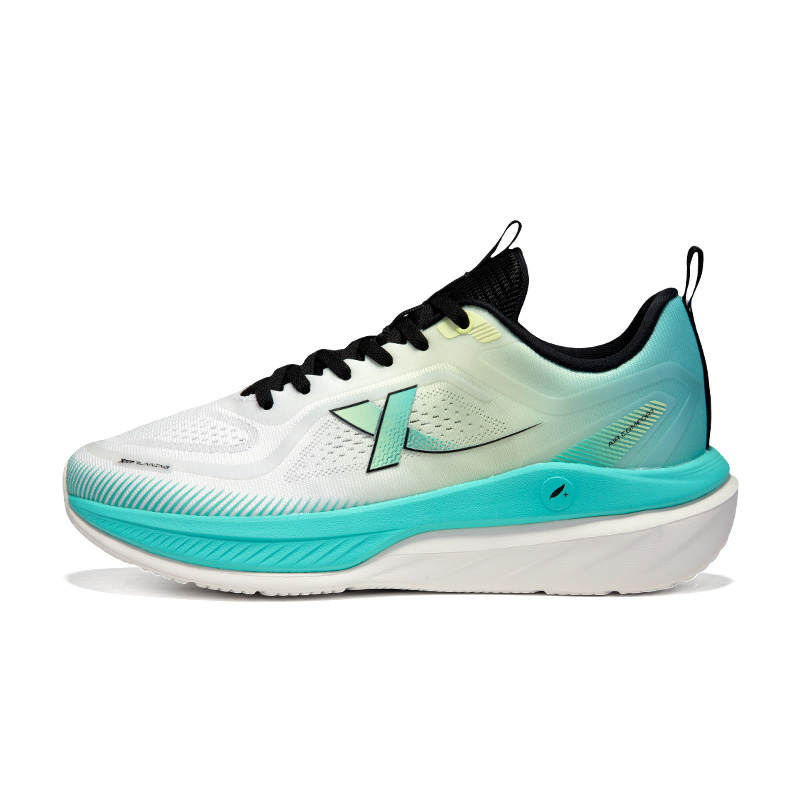 XTEP Cushioning Slip Resistant Lightweight Low top Casual Running Shoes Men's White Cyan Yellow