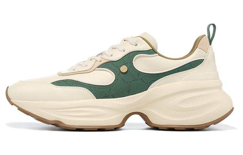 LI-NING 1990 LI NING 1990 Cloud Nichang Rebound Cushioning Slip Resistant Low top Running Shoes Men's Yellow Green Khaki