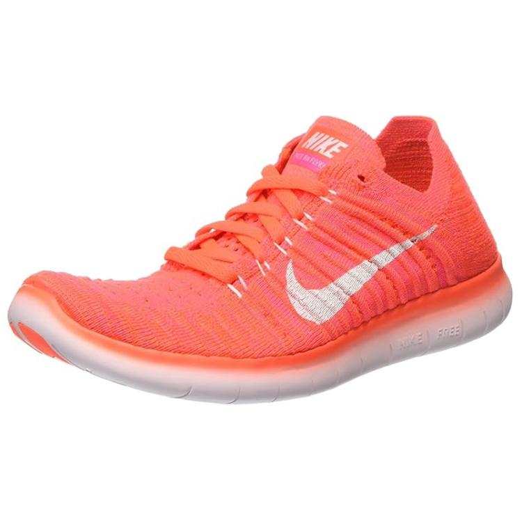 Nike Nike Free RN Flyknit 3.0 Slip Resistant Slip Resistant Low top Running Shoes Women's Orange Gray