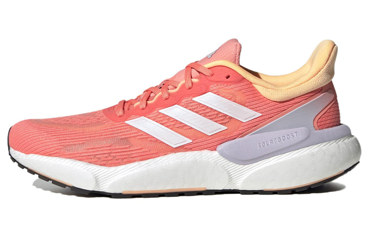 Adidas Adidas Solarboost 5 Fashion Slip Resistant Abrasion Resistant Low top Running Shoes Women's Pink White