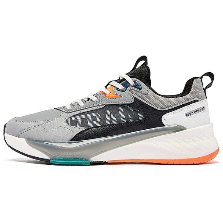 QIAODAN Slip Resistant Abrasion Resistant Low top Running Shoes Men's Gray Black