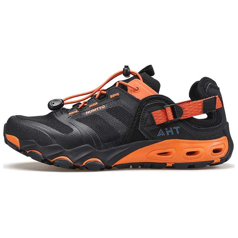 HUMTTO Comfortable Slip Resistant Outdoor Shoes Men's Black Orange
