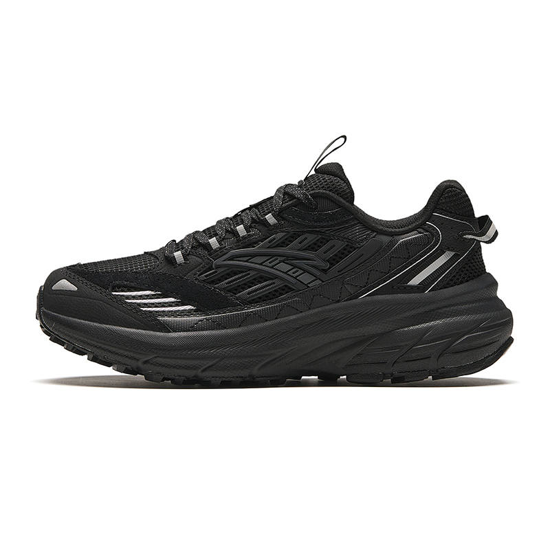 Anta AT957 Versatile Fabric Cushioning, Wear Resistant Low top EVA Midsole Casual Running Shoes Women's Black Silver