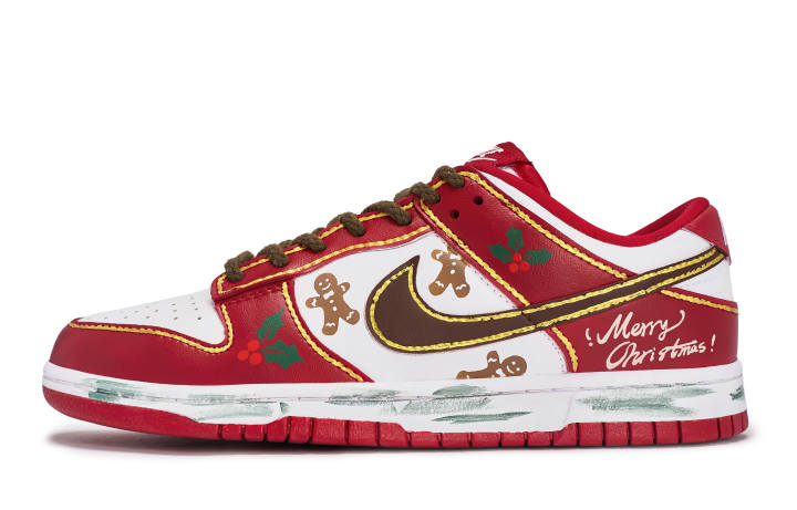 Nike Nike DUNK LOW RETRO Slip Resistant Abrasion Resistant Low top Skateboard Shoes Red White Green Brown Kids'