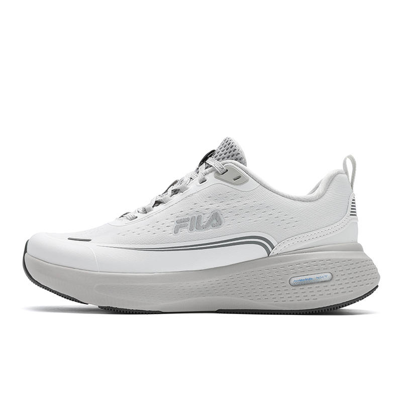 FILA Sports Function Textile, Synthetic Leather Cushioning, Wear Resistant Low top Running Shoes Women's White Gray