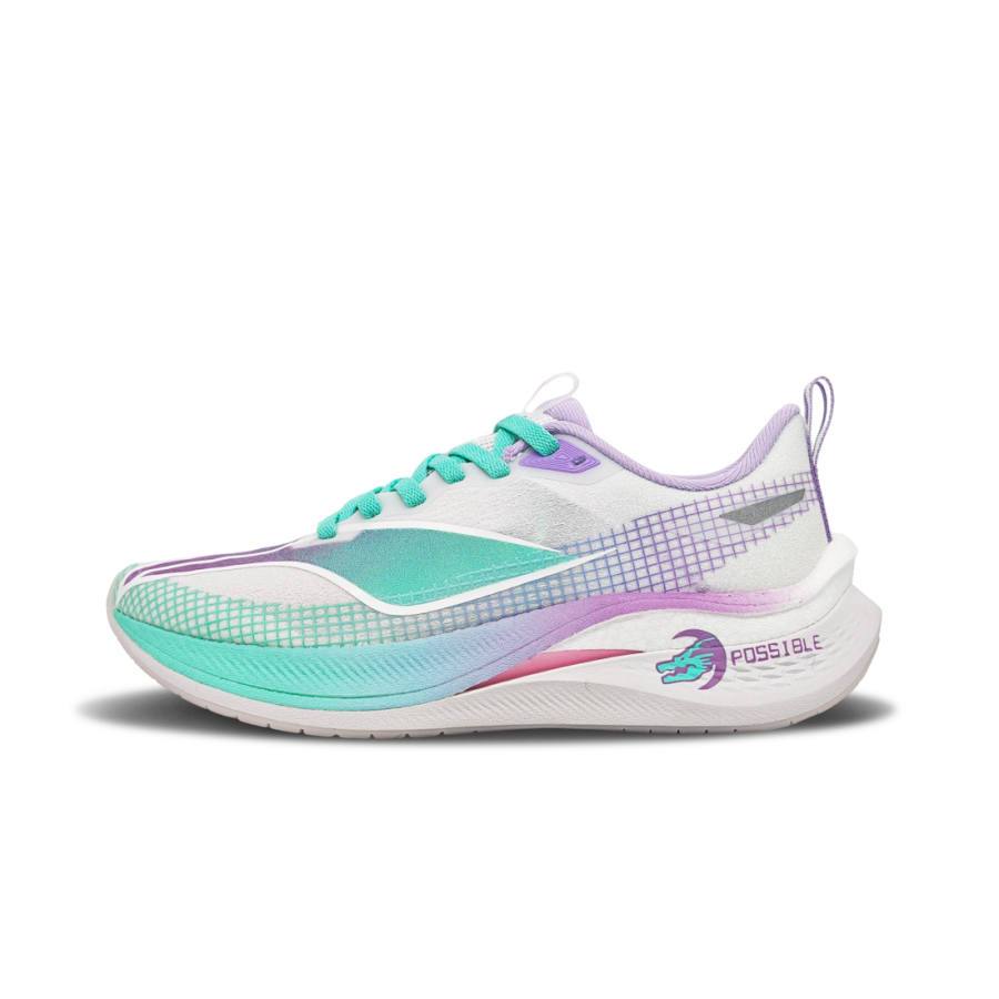 Li-Ning Li Ning Red Hare 7 Pro Cushioning Slip Resistant Abrasion Resistant Low top Running Shoes Unisex White Purple Cyan
