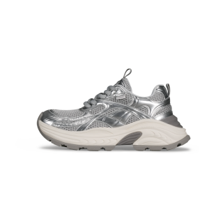 WANDER AROUND Cushioning Slip Resistant Lightweight Height Increasing Chunky Sneakers Women's Silver