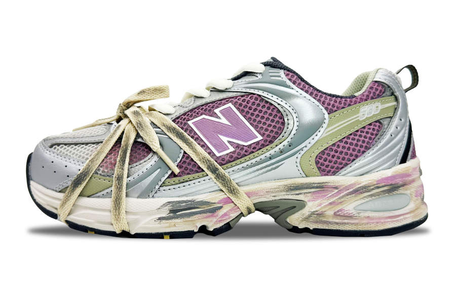 New Balance New Balance NB 580 Slip Resistant And Breathable Slip Resistant And Breathable Low top Running Shoes Unisex Gray Pink