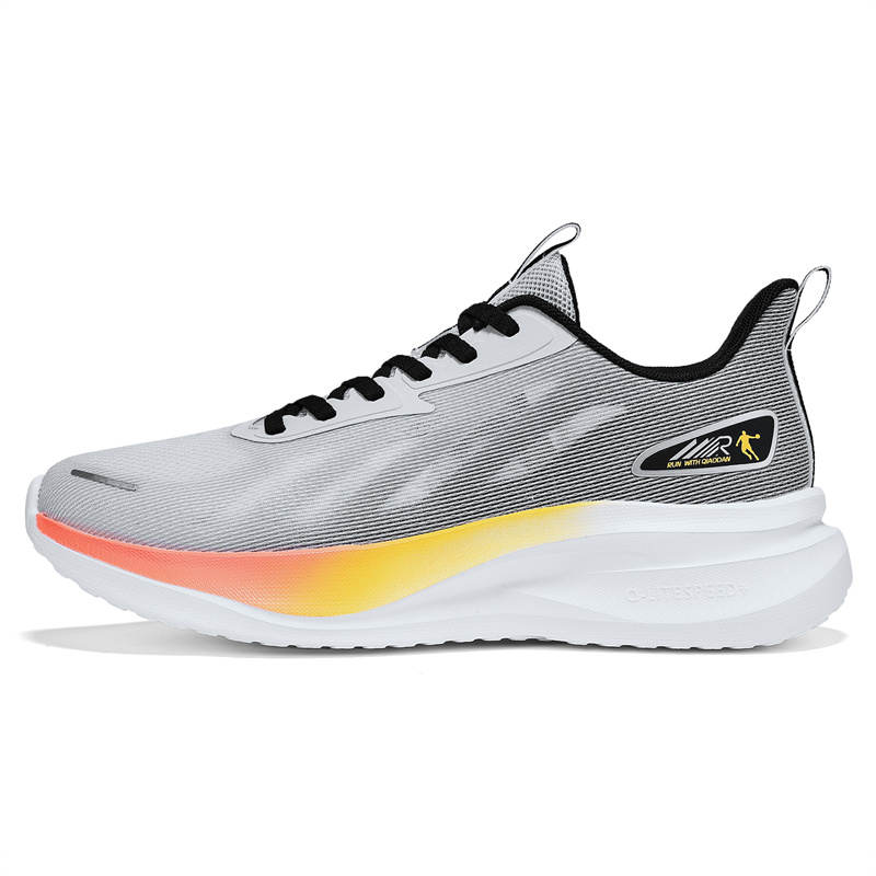 QIAODAN Low top Casual Running Shoes Men's Gray Silver Black