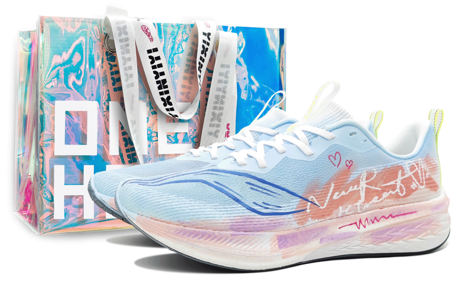 Li-Ning Li Ning Red Hare 6 Pro Slip Resistant Breathable Abrasion Resistant Low top Casual Running Shoes Men's Blue Pink