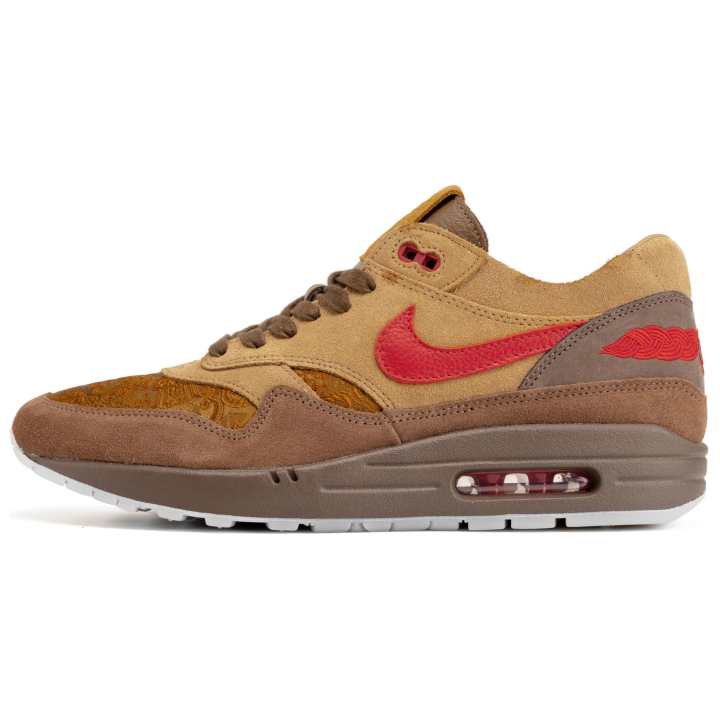 Nike CLOT x Nike Air Max 1 Low top Casual Running Shoes Unisex Brown Yellow