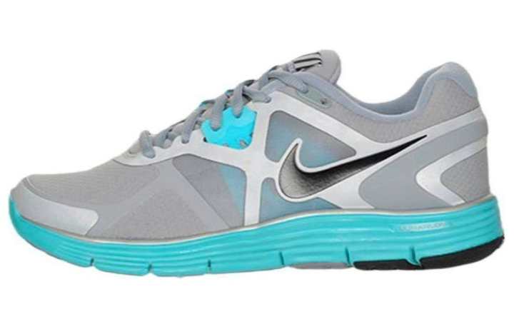 Nike Nike Lunarglide 4 Slip Resistant Abrasion Resistant Low top Running Shoes Men's Gray Blue