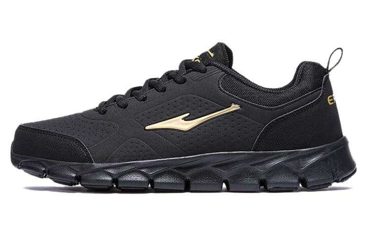 Erke Abrasion Resistant Low top Casual Running Shoes Men's Black Gold
