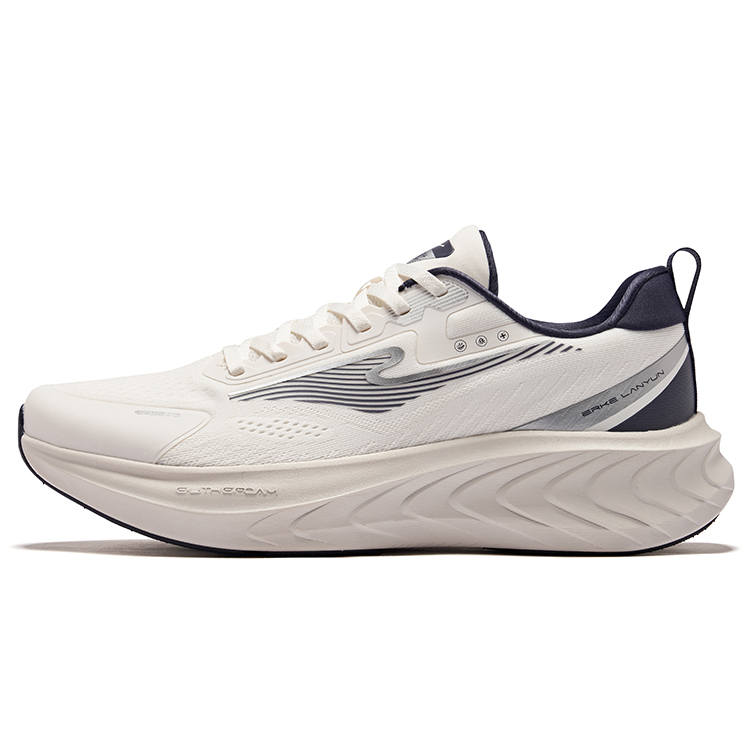 Erke Cushioning Rebound Low top Neutral Force Technology Sprint Running Shoes Men's Microcrystal White Cosmic Blue