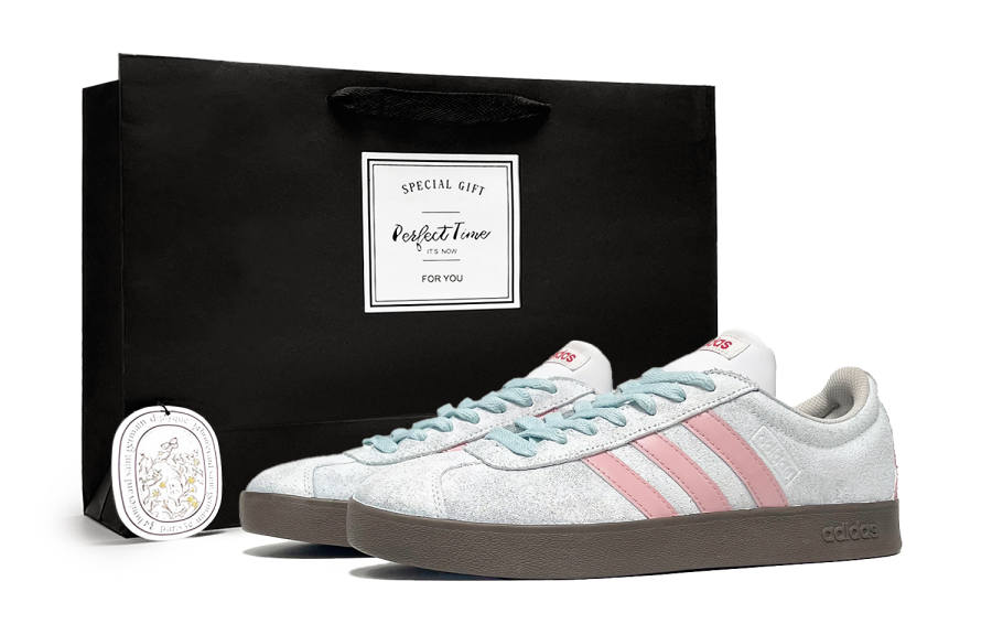 Adidas Adidas VL COURT 2.0 Sakura Feather Cushioning, Wear Resistant Low top Skateboard Shoes Unisex Cherry Pink