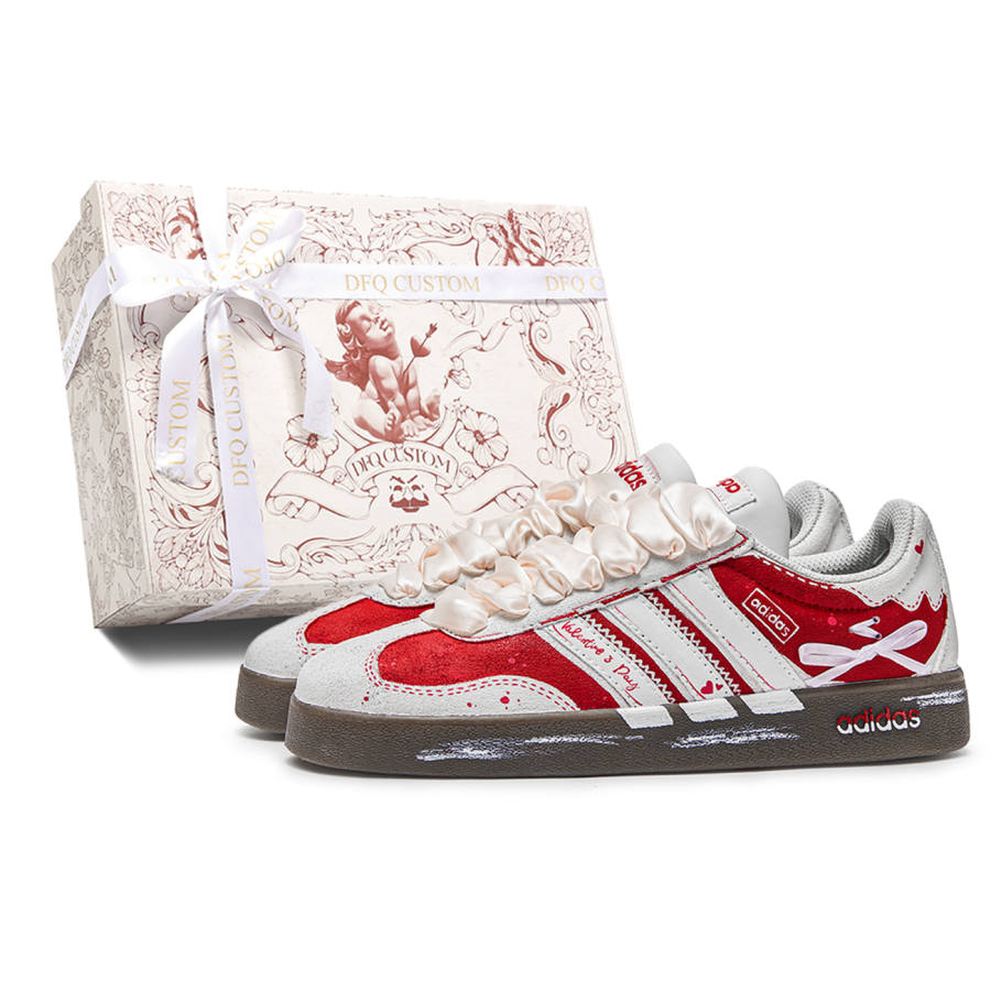 Adidas Adidas VL COURT 2.0 Abrasion Resistant Abrasion Resistant Low top Skateboard Shoes Unisex Red White