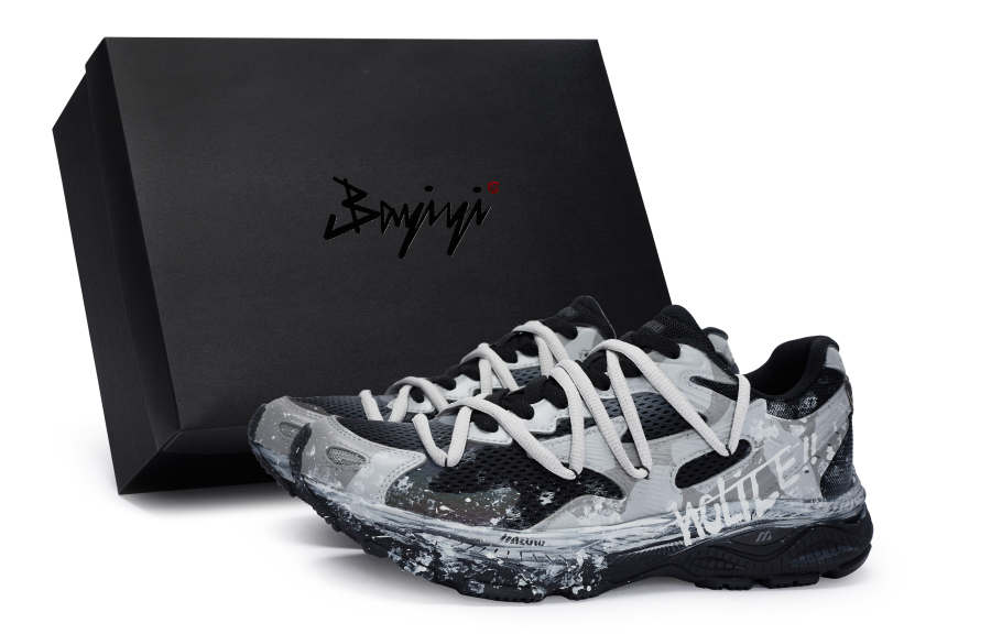 Mizuno Racer S Slip Resistant Slip Resistant Low top Casual Running Shoes Unisex Gray Camouflage