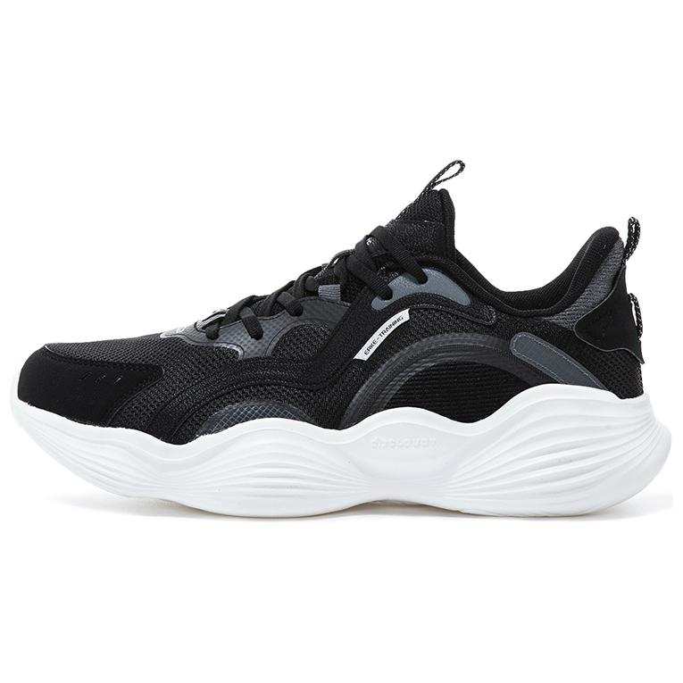 Erke Abrasion Resistant Breathable Low top Running Shoes Men's Black White