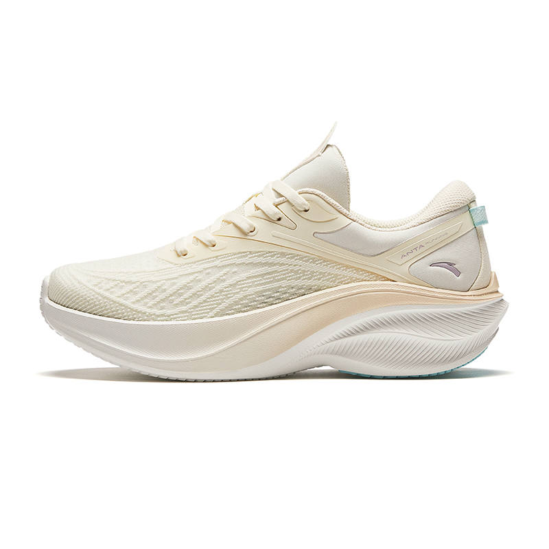 Anta Leaf 5.0 Comfortable Low top Casual Running Shoes Women's Light Beige White Blue