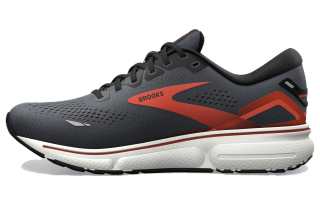 Brooks Ghost 15 Slip Resistant Low top Running Shoes Men's Black Orange