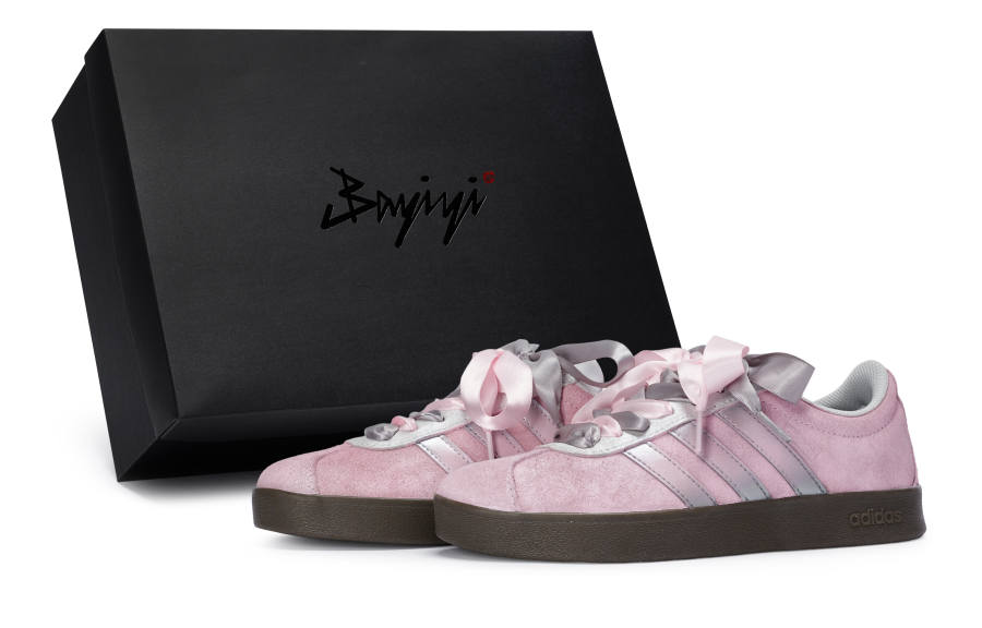 Adidas Neo Vl Court 811 Manufacturing, Man Tao Ye, Special Shoe Box Low top Skateboard Shoes Unisex Mist Pink Silver
