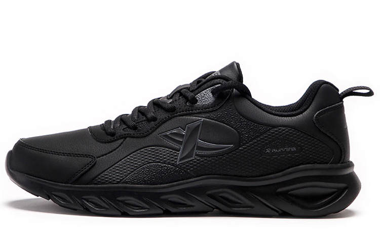 XTEP Synthetic Leather Slip Resistant Abrasion Resistant Low top Casual Running Shoes Men's Black