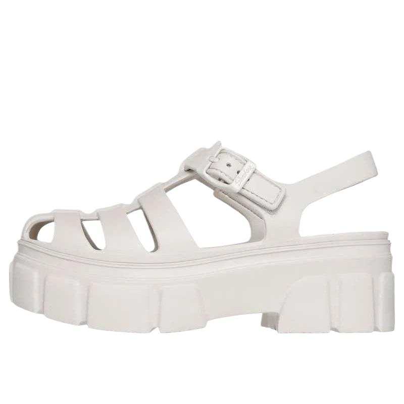 Skechers Foamies Leather Roman Sandals Women's Ecru