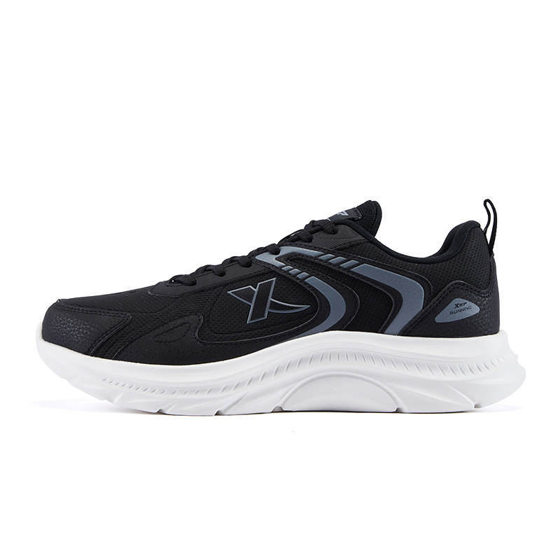 XTEP Cushioning Slip Resistant Abrasion Resistant Low top Casual Running Shoes Men's Black White