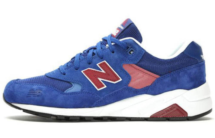 New Balance New Balance NB 580 Suede, Textile Breathable, Lightweight Coverage Low top Casual Running Shoes Men's Blue D Width