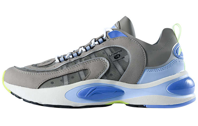 Li-Ning Li Ning V8 Low top Running Shoes Men's Gray Blue