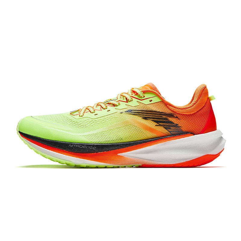 Anta Low top Nitrogen Technology, Full Length Irregular Shape Carbon Plate Training Running Shoes Men's Green Orange