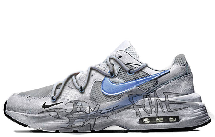 Nike Nike Air Max Fusion Fabric Slip Resistant Lightweight Non slip Lightweight Low top Running Shoes Men's Gray Blue