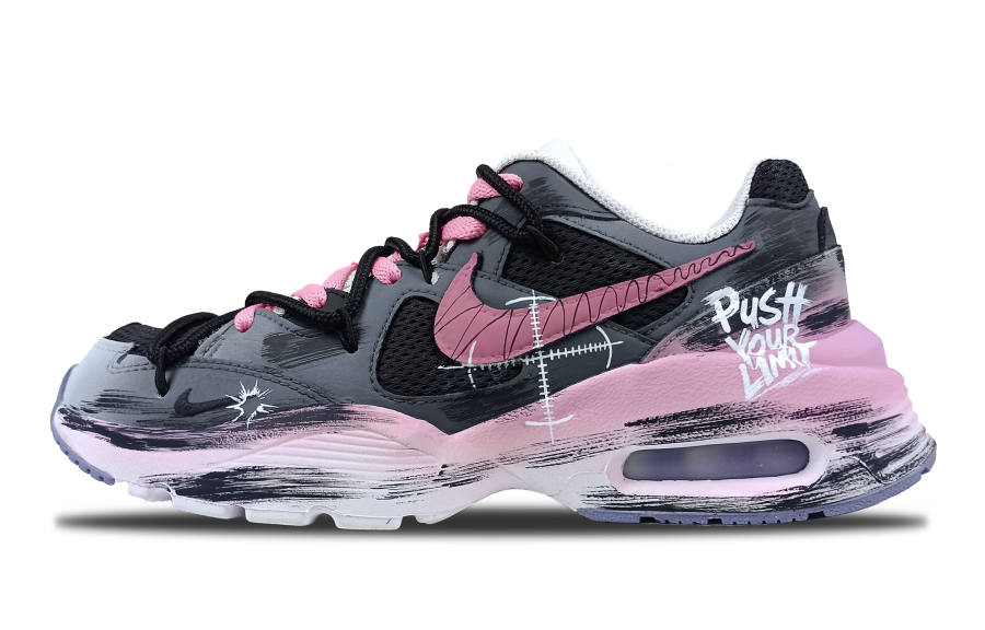 Nike Nike Air Max Fusion Cushioning Slip Resistant Abrasion Resistant Low top Running Shoes Women's Black Pink