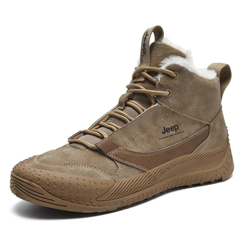 Jeep Pigskin Mid top Outdoor Shoes Men's Khaki