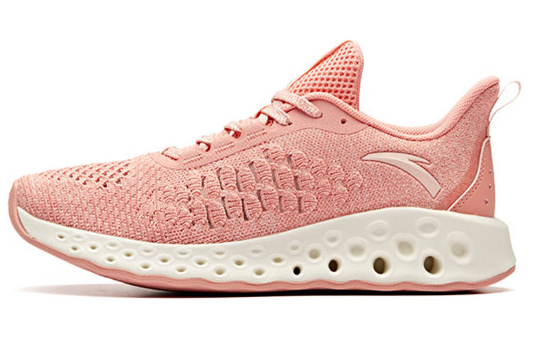 Anta Fabric Cushioning Slip Resistant Abrasion Resistant Breathable Low top Running Shoes Women's Light Nude Pink