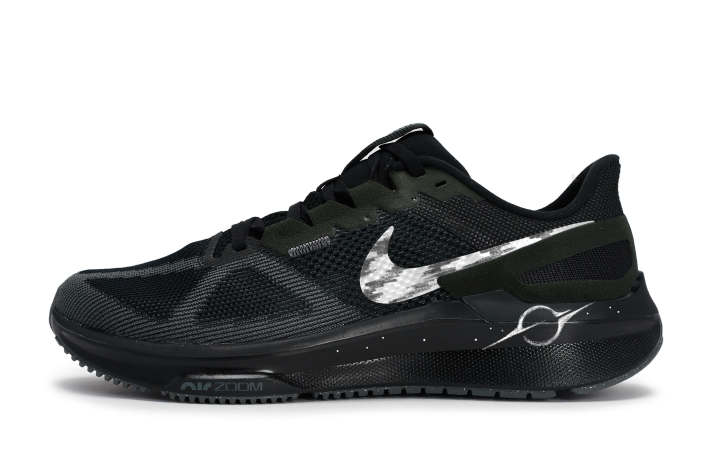 Nike Nike Zoom Structure 25 Slip Resistant Abrasion Resistant Low top Running Shoes Men's Black White